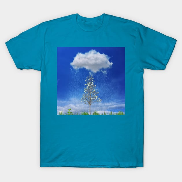 spring tree growing T-Shirt by psychoshadow